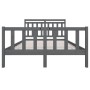 Estructura de cama de madera maciza gris 140x190 cm de vidaXL, Camas y somieres - Ref: Foro24-3100701, Precio: 141,99 €, Desc...