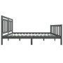 Estructura de cama de madera maciza gris 140x190 cm de vidaXL, Camas y somieres - Ref: Foro24-3100701, Precio: 141,99 €, Desc...