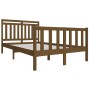 Estructura de cama de madera maciza marrón miel 140x200 cm de vidaXL, Camas y somieres - Ref: Foro24-3100961, Precio: 155,99 ...