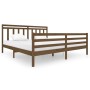 Estructura de cama madera maciza marrón miel 200x200 cm de vidaXL, Camas y somieres - Ref: Foro24-3100677, Precio: 164,31 €, ...