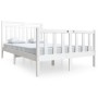 Estructura cama doble pequeña madera maciza blanco 120x190 cm de vidaXL, Camas y somieres - Ref: Foro24-3100690, Precio: 138,...