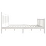 Estructura cama doble pequeña madera maciza blanco 120x190 cm de vidaXL, Camas y somieres - Ref: Foro24-3100690, Precio: 138,...