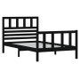 Estructura de cama individual de madera maciza negro 90x190 cm de vidaXL, Camas y somieres - Ref: Foro24-3101122, Precio: 129...