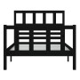 Black solid wood single bed frame 90x190 cm by vidaXL, Beds and slatted bases - Ref: Foro24-3101122, Price: 129,99 €, Discoun...