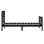 Black solid wood single bed frame 90x190 cm by vidaXL, Beds and slatted bases - Ref: Foro24-3101122, Price: 129,99 €, Discoun...