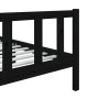 Black solid wood single bed frame 90x190 cm by vidaXL, Beds and slatted bases - Ref: Foro24-3101122, Price: 129,99 €, Discoun...