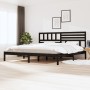 Estructura de cama de madera maciza negra 180x200 cm de vidaXL, Camas y somieres - Ref: Foro24-3101042, Precio: 206,26 €, Des...