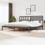 Solid gray pine wood bed frame 180x200 cm by vidaXL, Beds and slatted bases - Ref: Foro24-3101040, Price: 188,35 €, Discount: %