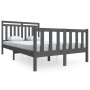 Gray Solid Wood Double Bed Frame 4FT6 135x190cm by vidaXL, Beds and slatted bases - Ref: Foro24-3100696, Price: 146,99 €, Dis...