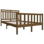 Honey brown solid wood bed frame 120x200 cm by vidaXL, Beds and slatted bases - Ref: Foro24-3100956, Price: 136,99 €, Discoun...