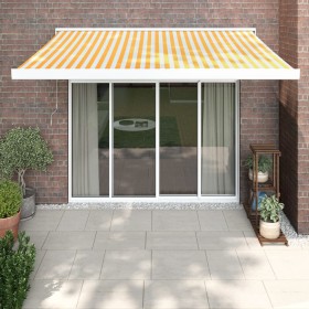 Retractable aluminum and white and yellow fabric awning 3x2.5 m by vidaXL, Awnings - Ref: Foro24-3154531, Price: 478,98 €, Di...