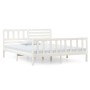 White solid wood bed frame 140x190 cm by vidaXL, Beds and slatted bases - Ref: Foro24-3101134, Price: 148,27 €, Discount: %