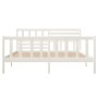 White solid wood bed frame 140x190 cm by vidaXL, Beds and slatted bases - Ref: Foro24-3101134, Price: 148,27 €, Discount: %