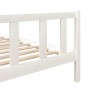 White solid wood bed frame 140x190 cm by vidaXL, Beds and slatted bases - Ref: Foro24-3101134, Price: 148,27 €, Discount: %