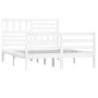 White solid wood double bed frame 135x190 cm by vidaXL, Beds and slatted bases - Ref: Foro24-3101064, Price: 151,99 €, Discou...