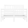 Estructura de cama de madera maciza blanca 140x200 cm de vidaXL, Camas y somieres - Ref: Foro24-3101089, Precio: 148,47 €, De...