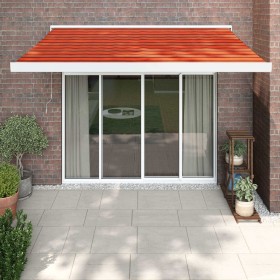 Retractable aluminum awning and orange and brown fabric 3.5x2.5 m by vidaXL, Awnings - Ref: Foro24-3154542, Price: 828,99 €, ...