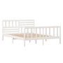 Estructura cama doble pequeña madera maciza blanco 120x190 cm de vidaXL, Camas y somieres - Ref: Foro24-3101124, Precio: 155,...