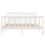 Estructura cama doble pequeña madera maciza blanco 120x190 cm de vidaXL, Camas y somieres - Ref: Foro24-3101124, Precio: 155,...