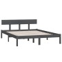 Estructura de cama doble pequeña madera maciza gris 120x190 cm de vidaXL, Camas y somieres - Ref: Foro24-810119, Precio: 93,6...