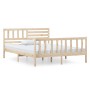 Estructura de cama doble pequeña de madera maciza 120x190 cm de vidaXL, Camas y somieres - Ref: Foro24-3101123, Precio: 125,1...