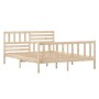 Estructura de cama doble pequeña de madera maciza 120x190 cm de vidaXL, Camas y somieres - Ref: Foro24-3101123, Precio: 125,1...