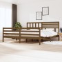 Honey brown solid wood bed frame 200x200 cm by vidaXL, Beds and slatted bases - Ref: Foro24-3101111, Price: 189,99 €, Discoun...