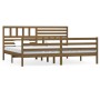 Honey brown solid wood bed frame 200x200 cm by vidaXL, Beds and slatted bases - Ref: Foro24-3101111, Price: 189,99 €, Discoun...