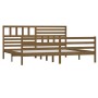 Honey brown solid wood bed frame 200x200 cm by vidaXL, Beds and slatted bases - Ref: Foro24-3101111, Price: 189,99 €, Discoun...