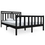 Black solid wood bed frame 140x190 cm by vidaXL, Beds and slatted bases - Ref: Foro24-3100703, Price: 167,77 €, Discount: %