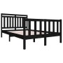 Black solid wood bed frame 140x190 cm by vidaXL, Beds and slatted bases - Ref: Foro24-3100703, Price: 167,77 €, Discount: %