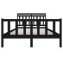 Black solid wood bed frame 140x190 cm by vidaXL, Beds and slatted bases - Ref: Foro24-3100703, Price: 167,77 €, Discount: %