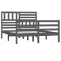 Estructura de cama doble madera maciza gris 135x190 cm de vidaXL, Camas y somieres - Ref: Foro24-3101065, Precio: 182,99 €, D...