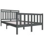 Estructura cama madera maciza gris 4FT pequeña doble 120x190 cm de vidaXL, Camas y somieres - Ref: Foro24-3100691, Precio: 15...