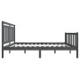 Estructura cama madera maciza gris 4FT pequeña doble 120x190 cm de vidaXL, Camas y somieres - Ref: Foro24-3100691, Precio: 15...