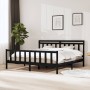 Black solid wood bed frame 200x200 cm by vidaXL, Beds and slatted bases - Ref: Foro24-3100982, Price: 195,74 €, Discount: %