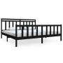 Black solid wood bed frame 200x200 cm by vidaXL, Beds and slatted bases - Ref: Foro24-3100982, Price: 195,74 €, Discount: %