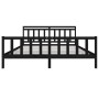 Black solid wood bed frame 200x200 cm by vidaXL, Beds and slatted bases - Ref: Foro24-3100982, Price: 195,74 €, Discount: %