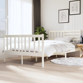 Estructura de cama madera maciza blanca 120x200 cm de vidaXL, Camas y somieres - Ref: Foro24-3101149, Precio: 150,99 €, Descu...