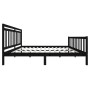 Black solid wood bed frame 200x200 cm by vidaXL, Beds and slatted bases - Ref: Foro24-3100982, Price: 195,74 €, Discount: %