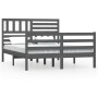 Gray solid wood bed frame 120x190 cm by vidaXL, Beds and slatted bases - Ref: Foro24-3101060, Price: 179,99 €, Discount: %