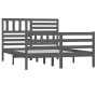 Gray solid wood bed frame 5FT 150x200 cm by vidaXL, Beds and slatted bases - Ref: Foro24-3101095, Price: 180,99 €, Discount: %