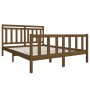 Estructura de cama de madera maciza marrón miel 150x200 cm de vidaXL, Camas y somieres - Ref: Foro24-3100966, Precio: 153,34 ...