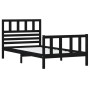 Estructura de cama madera maciza negro 90x200 cm de vidaXL, Camas y somieres - Ref: Foro24-3101142, Precio: 138,98 €, Descuen...