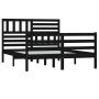 Black solid wood bed frame 160x200 cm by vidaXL, Beds and slatted bases - Ref: Foro24-3101102, Price: 176,99 €, Discount: %