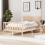 Small solid wood double bed frame 120x190 cm by vidaXL, Beds and slatted bases - Ref: Foro24-3100689, Price: 110,26 €, Discou...