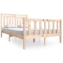 Estructura de cama doble pequeña de madera maciza 120x190 cm de vidaXL, Camas y somieres - Ref: Foro24-3100689, Precio: 110,2...