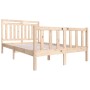 Estructura de cama doble pequeña de madera maciza 120x190 cm de vidaXL, Camas y somieres - Ref: Foro24-3100689, Precio: 110,2...