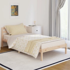 Solid pine wood bed frame 100x200 cm by vidaXL, Beds and slatted bases - Ref: Foro24-810420, Price: 74,04 €, Discount: %