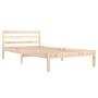 Solid pine wood bed frame 100x200 cm by vidaXL, Beds and slatted bases - Ref: Foro24-810420, Price: 71,69 €, Discount: %